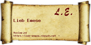 Lieb Emese névjegykártya